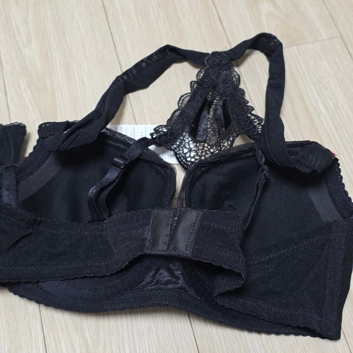 PLAYBOY)빈티지 블랙 레이스 란제리 여성속옷세트 상품이미지3