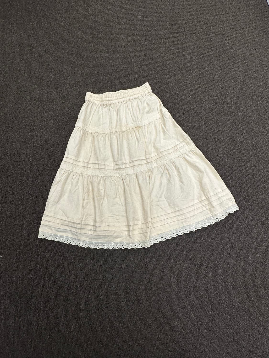 L)Japanese vintage 아이보리 레이스 디테일 롱 스커트 상품이미지6