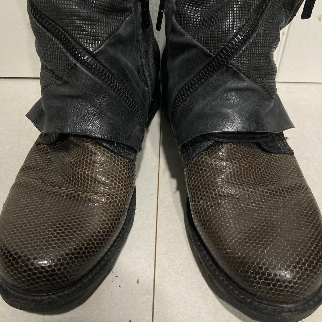 A.S.98 드레이프 랩 레더 부츠 상품이미지4