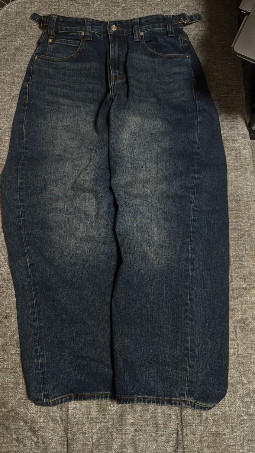 노운 와이드 데님 팬츠 블루 상품이미지2