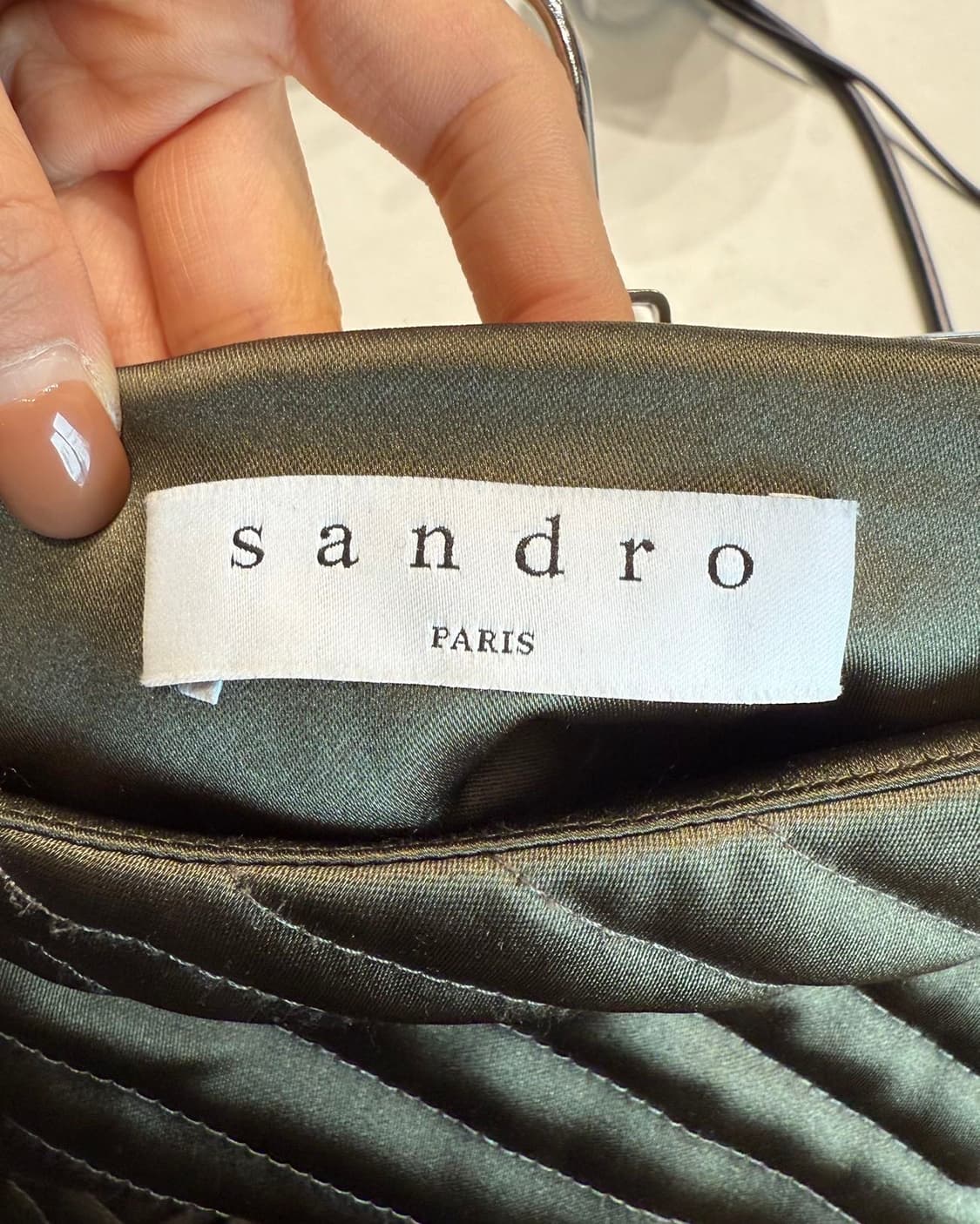 산드로 올리브 퀼팅 미니스커트  상품이미지8