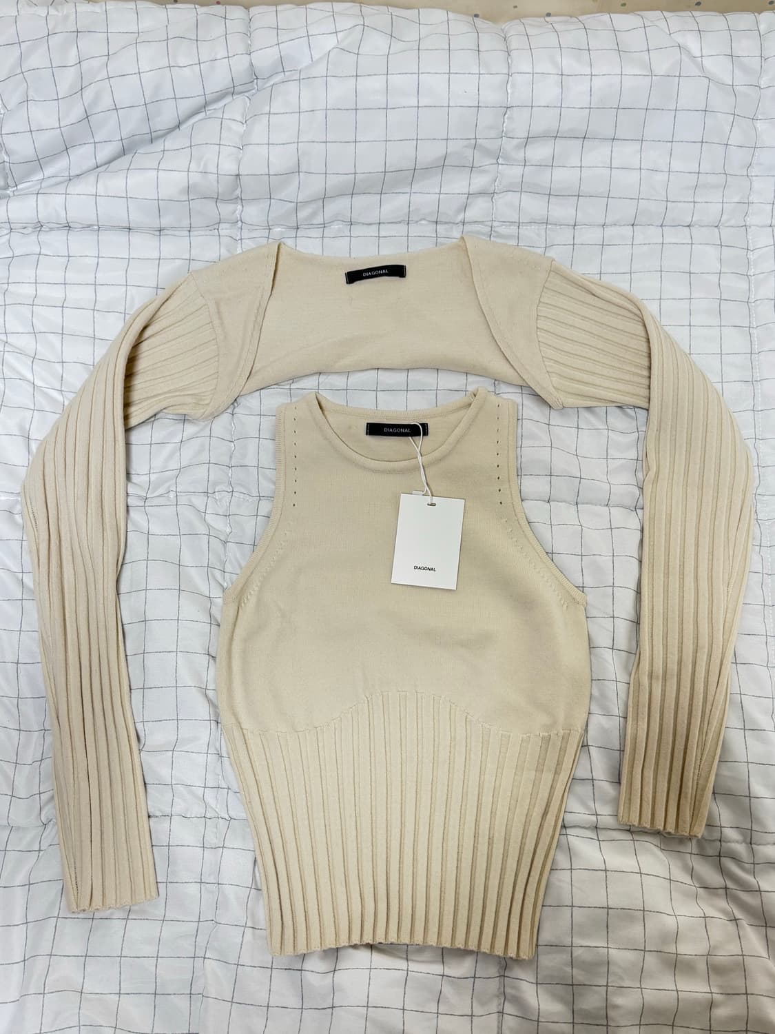 다이애그널 RIBBED BOLERO CARDIGAN (ivory) 상품이미지6