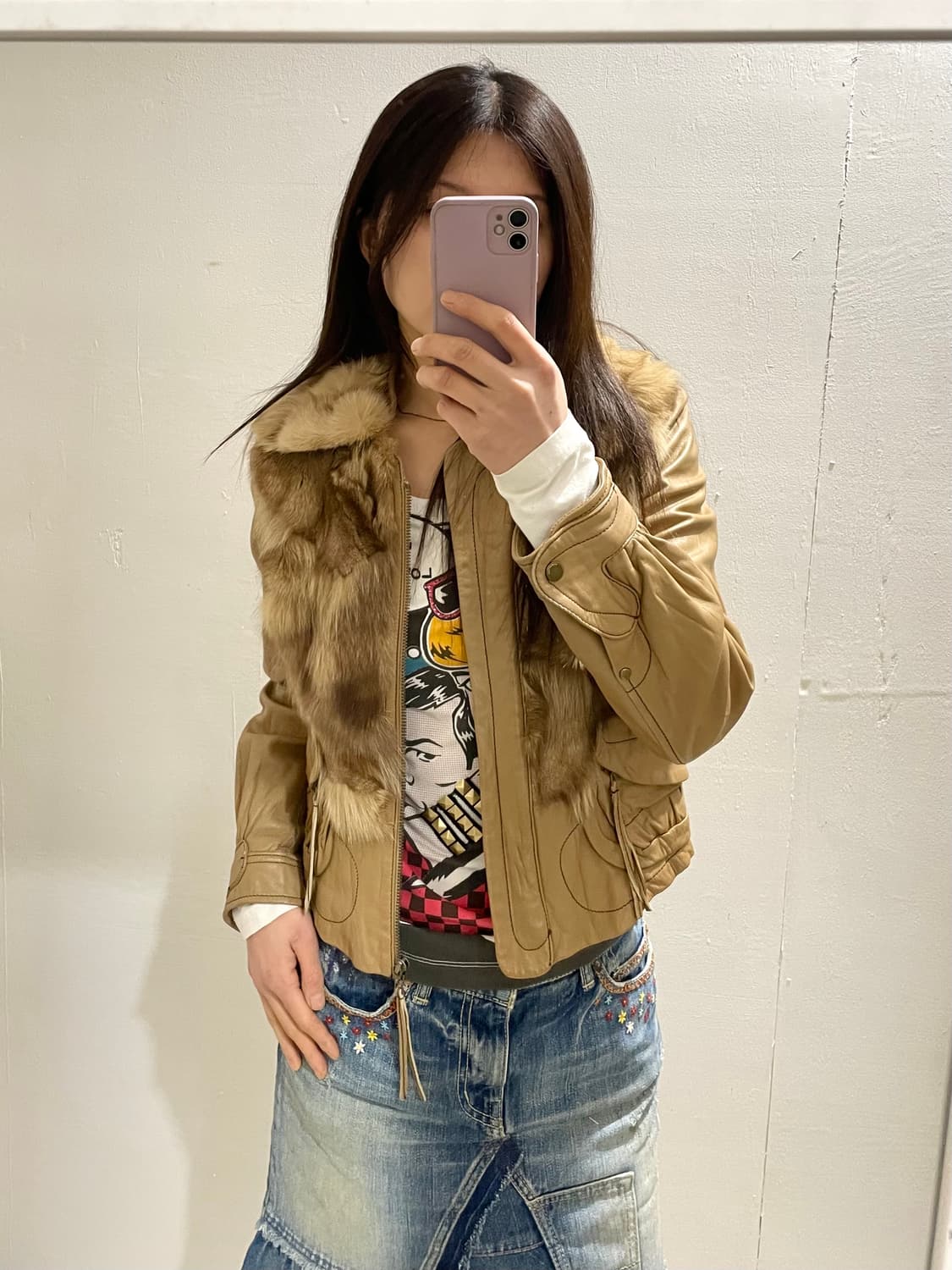 Y2K 양가죽 폭스퍼 자켓 상품이미지1