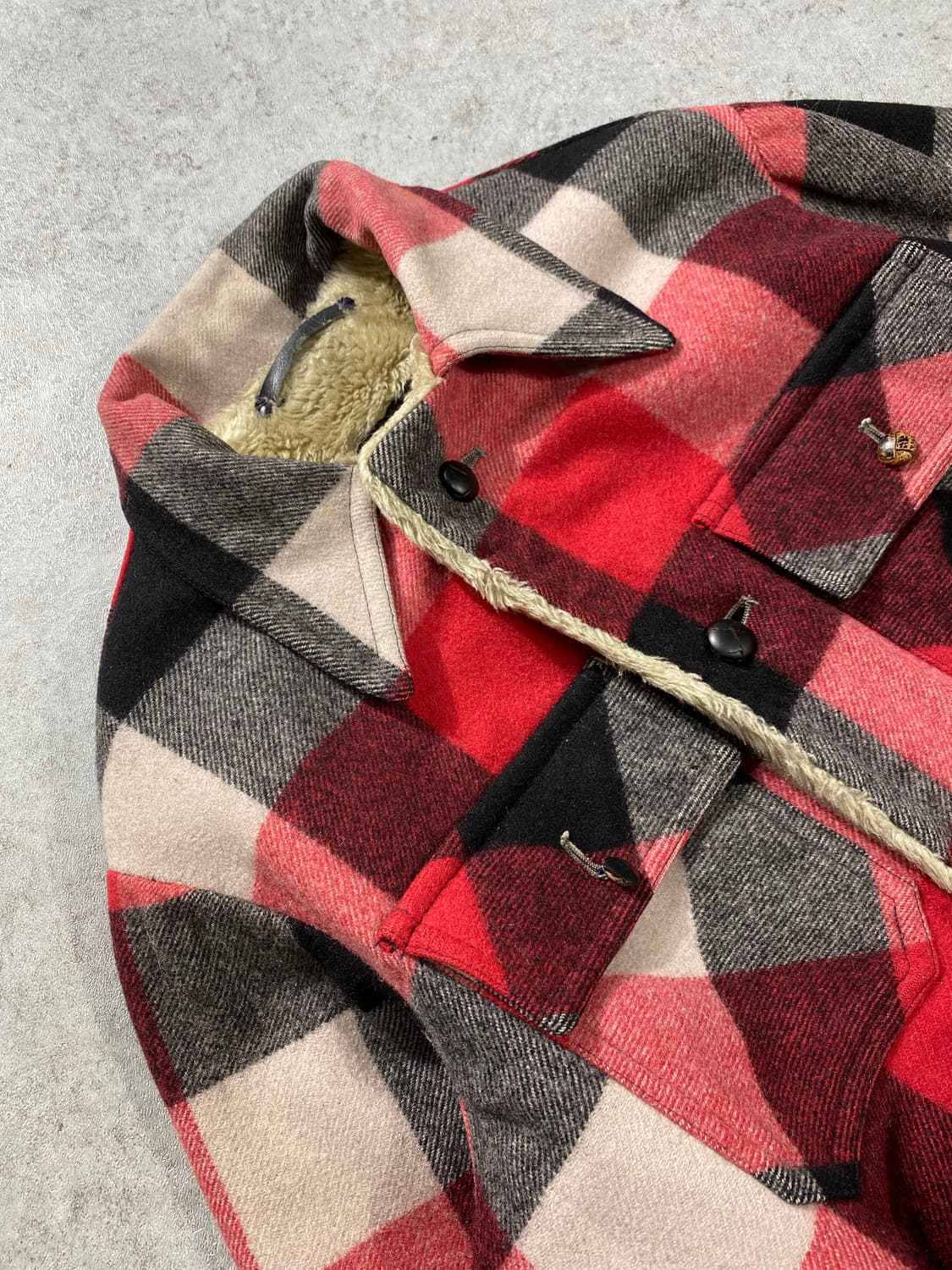 [M] Mcgregor 맥그리거 빈티지 시어링 울 체크 자켓 상품이미지2