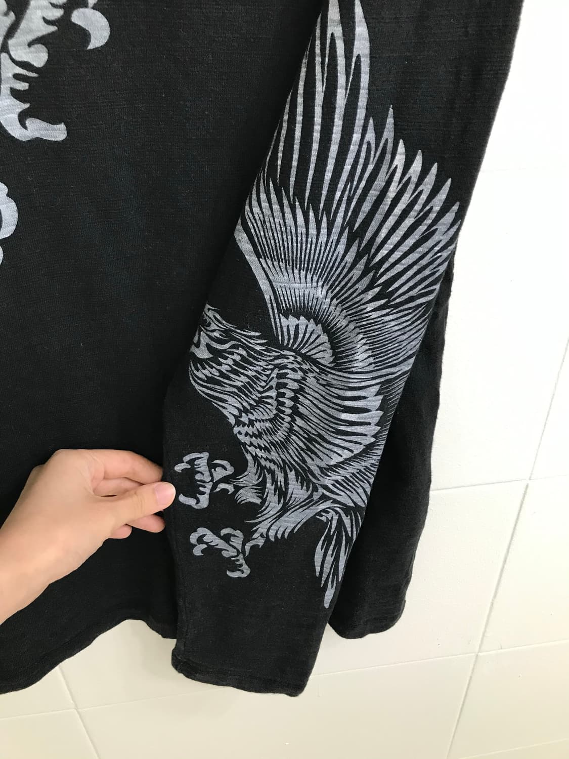 🦅 빈티지 오리엔탈 블랙 헨리넥 롱슬리브 상품이미지4