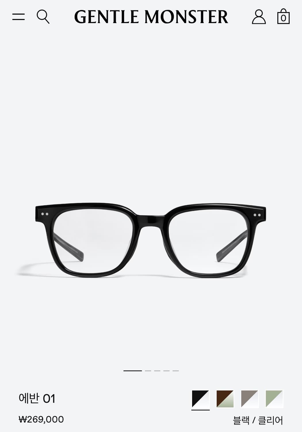 젠틀몬스터 안경 에반 블랙 상품이미지1