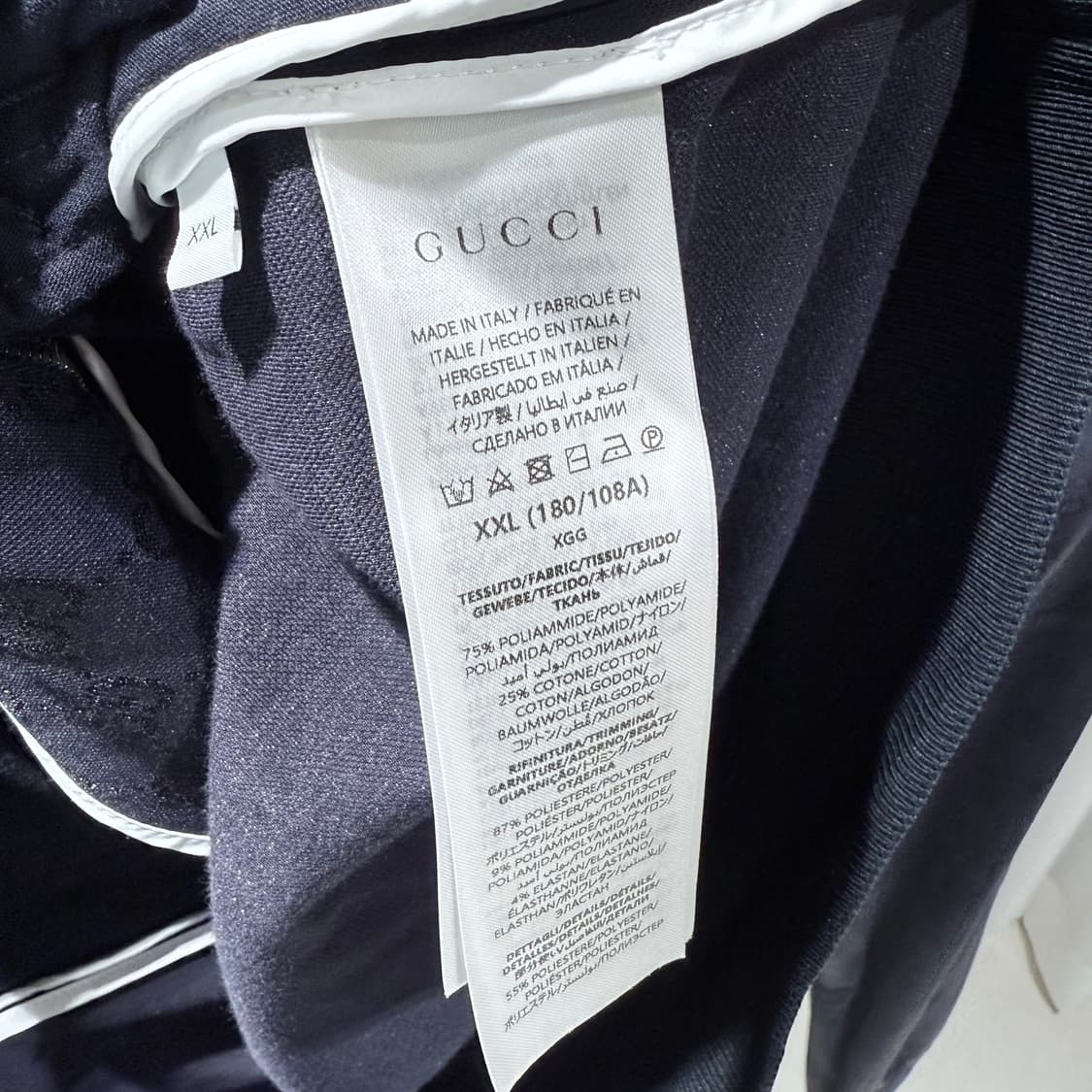 (XXL/L) / 구찌 펠파 콘 지퍼 GG울 오버 실크 신상 셋업 상품이미지3