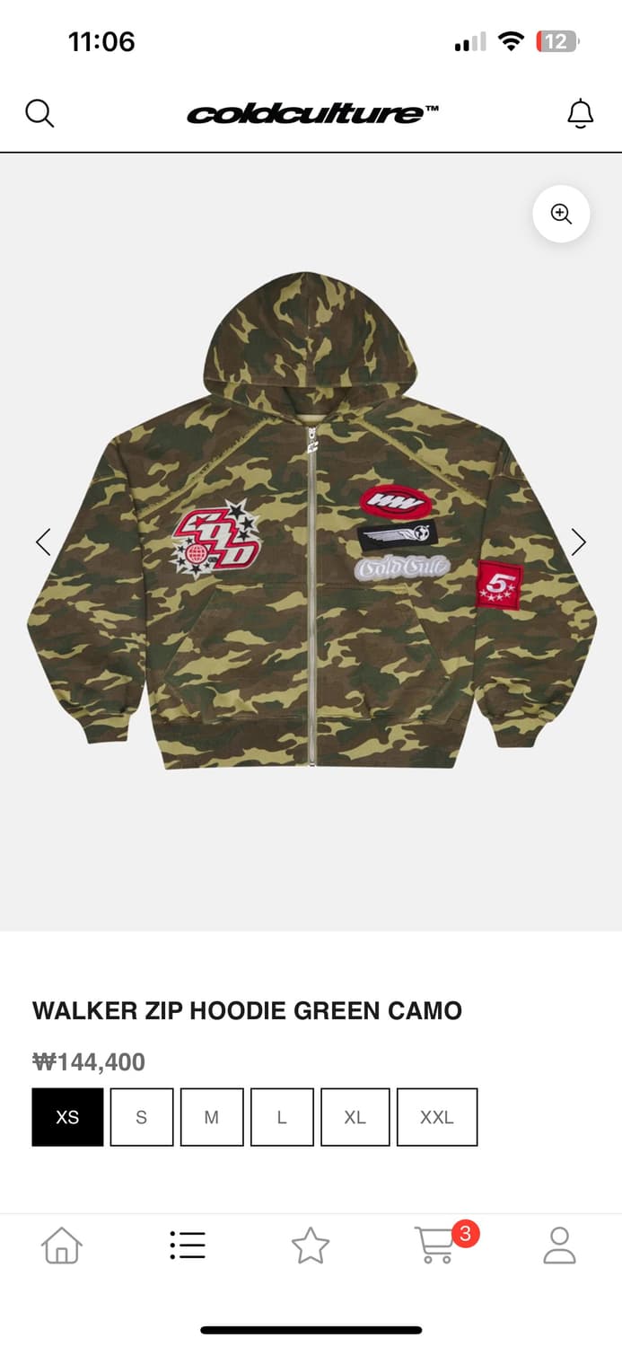[Cold Culture] 콜드컬쳐 카모 후드집업 (미개봉) 상품이미지1