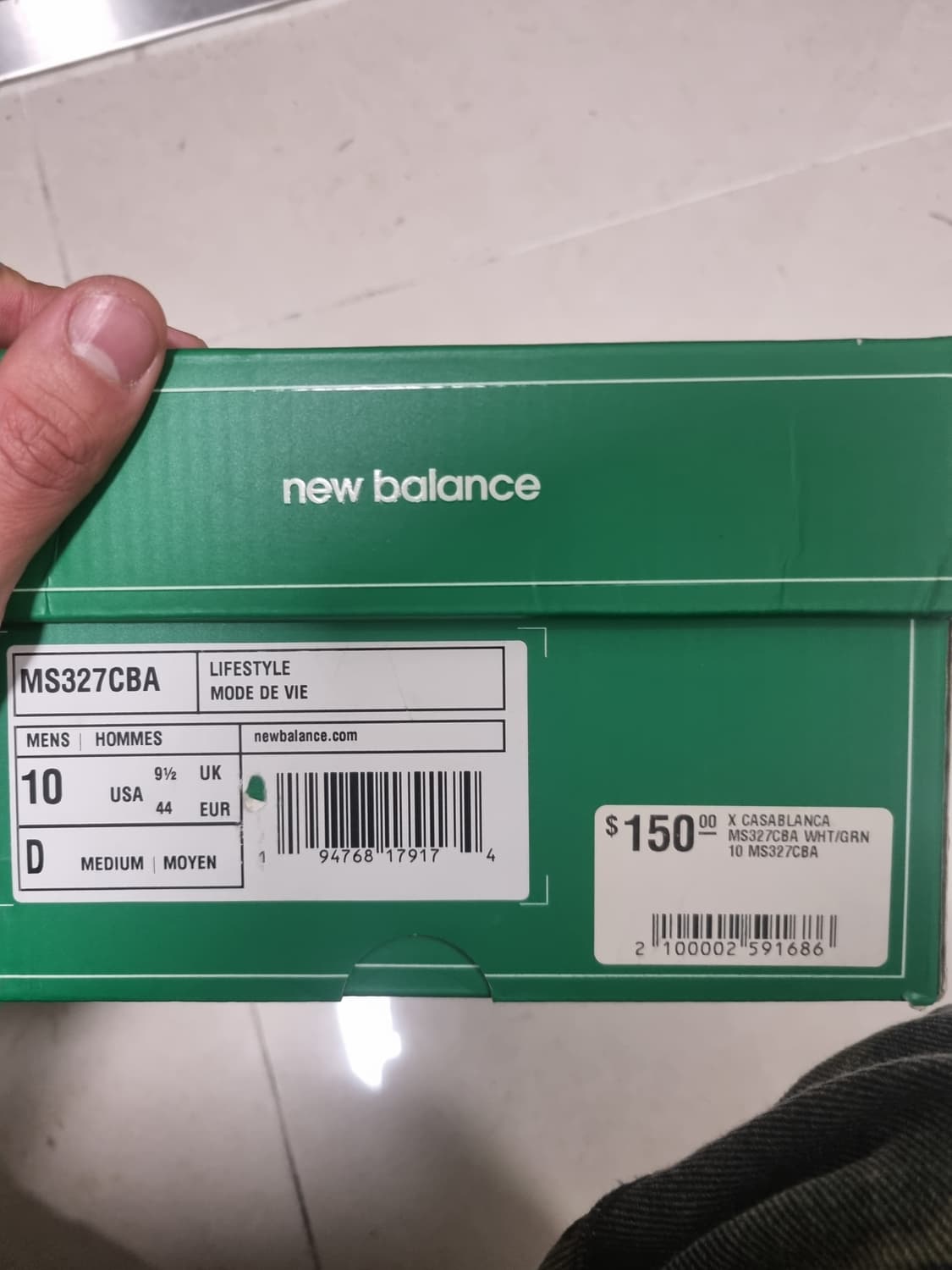 뉴발란스 x 카사블랑카 327 오프 화이트 그린(275사이즈) 상품이미지2