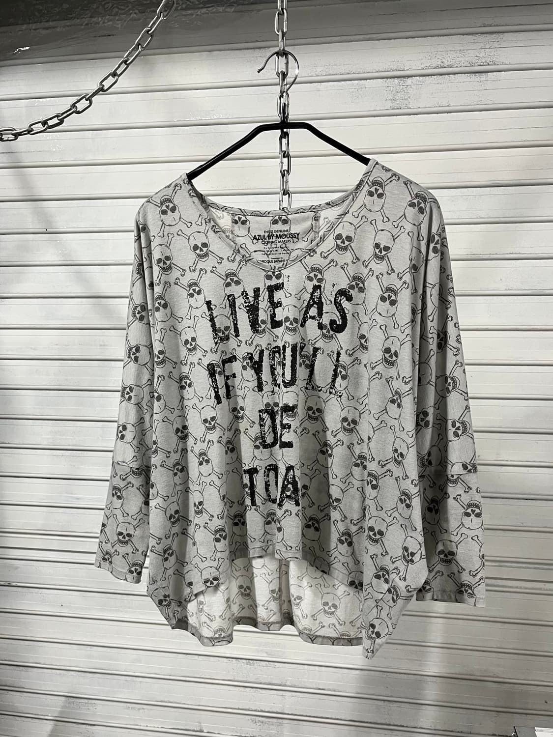 Moussy skull long tee 상품이미지2