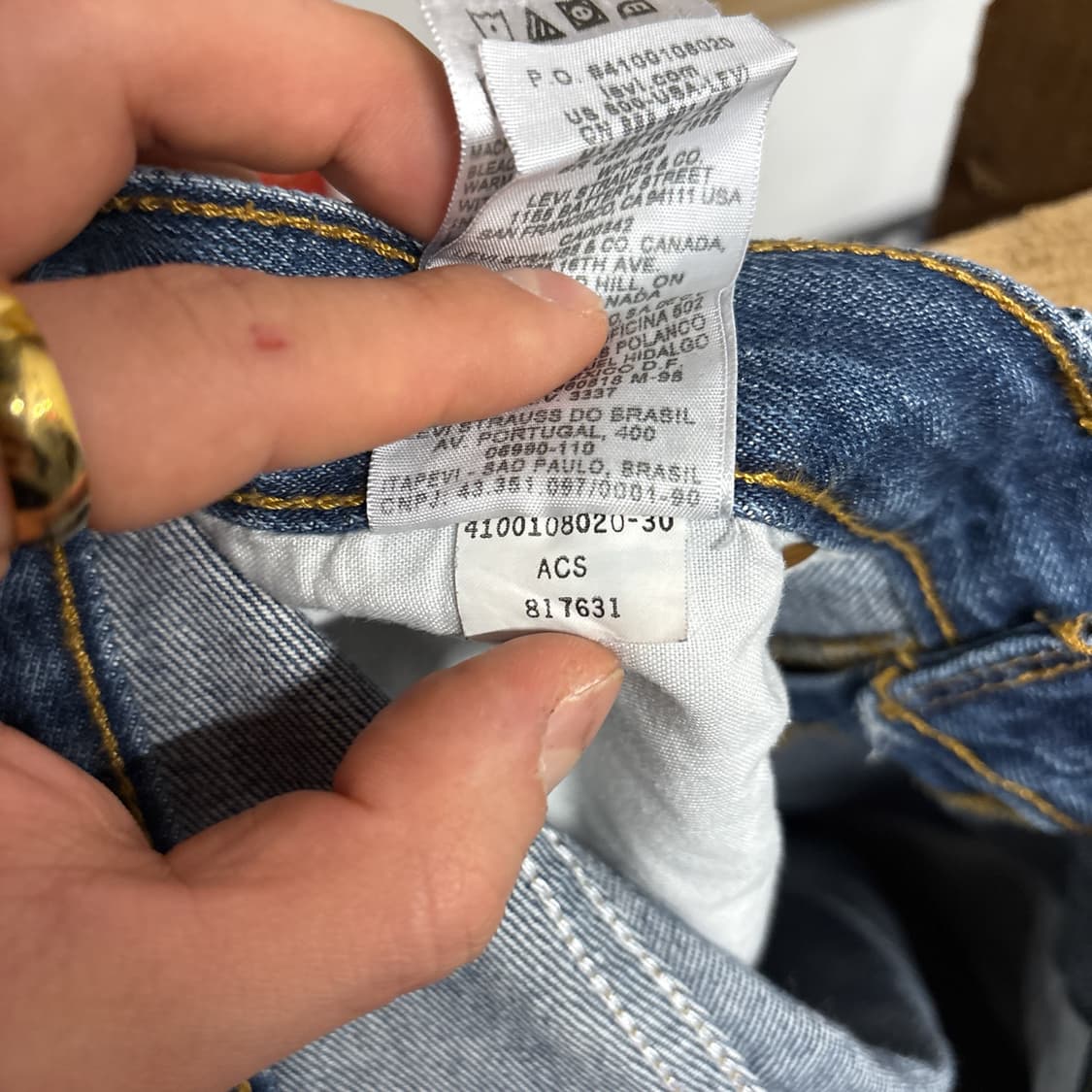 리바이스 501 오리지널 스트레이트 슬러버 워싱 데님팬츠 N903 상품이미지9