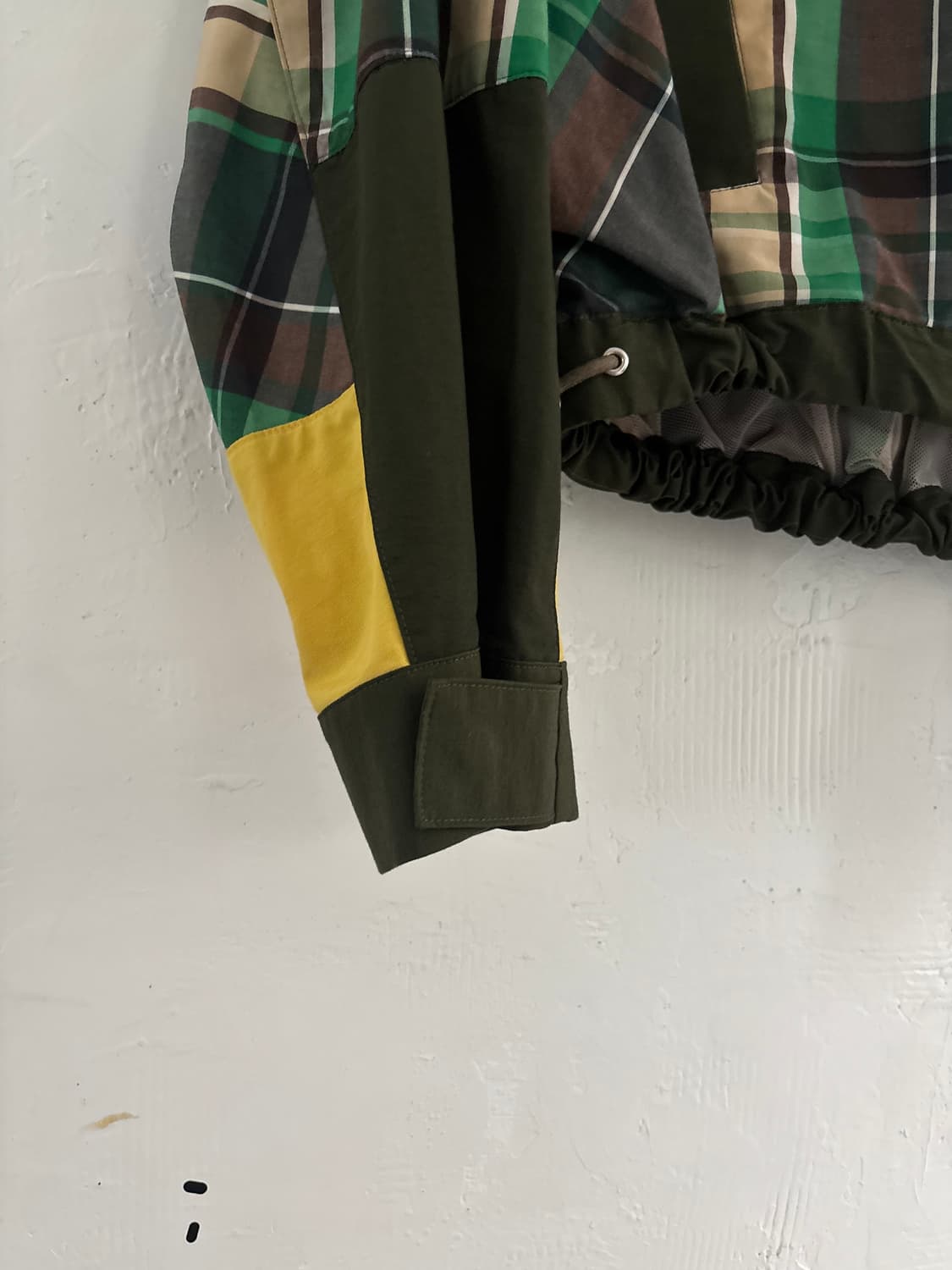 SACAI 사카이 19SS 빅카라 체크 베이지 옐로우 트렌치 블루종 상품이미지5