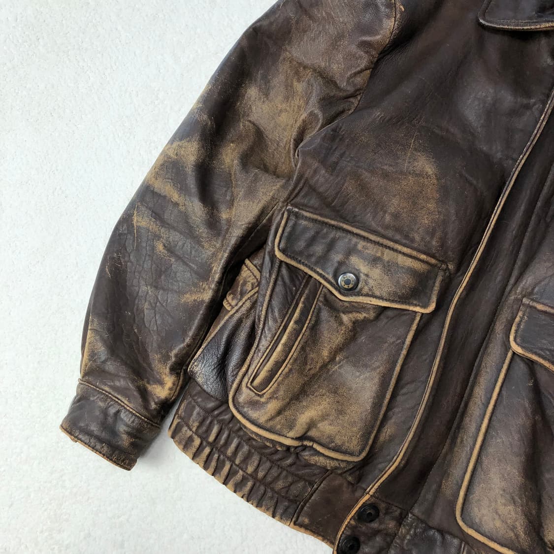 A2 하드에이징 레더 봄버자켓  상품이미지5