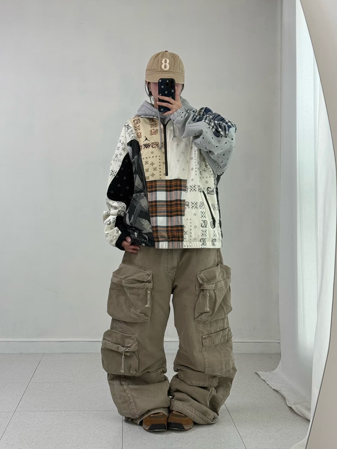 조던x러셀 웨스트브루크 패치워크 반집업 상품이미지6