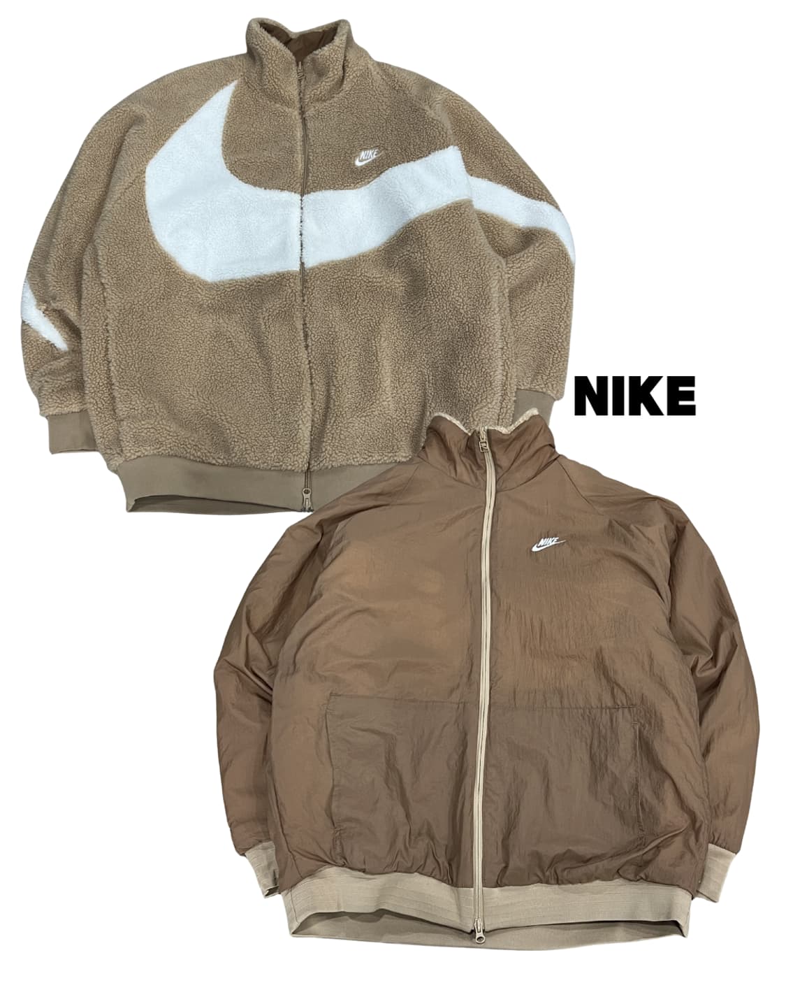 (3XL) 나이키 빅 스우시 리버시블 풀 집 자켓 헴프 화이트 상품이미지1