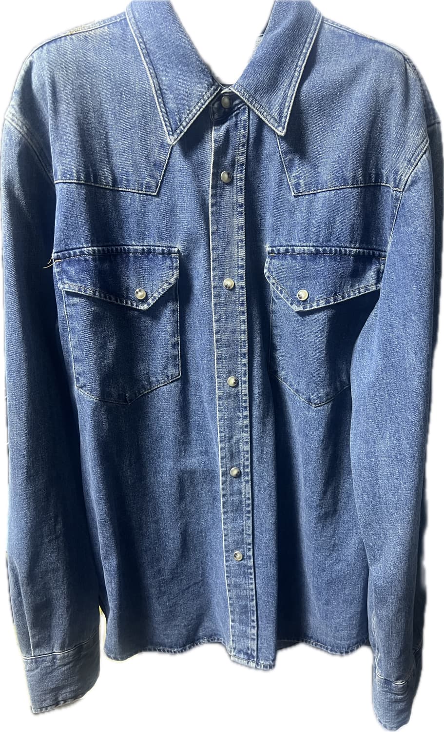 엘무드 배드가이 데님 웨스턴 셔츠 워시드 블루 상품이미지1