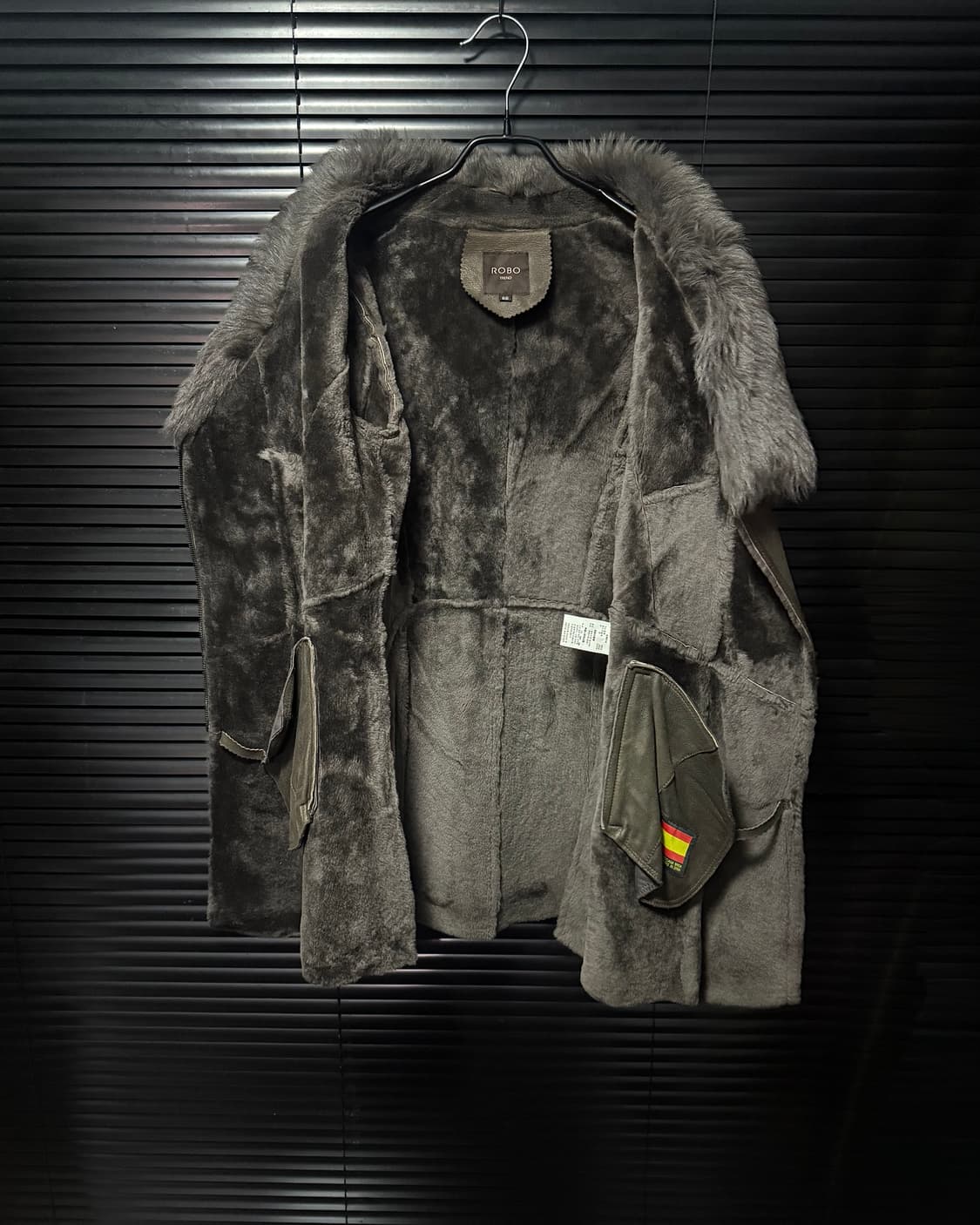 ROBO 로보 양가죽 양털 모피 무스탕 코트 털 밍크 락시크 브라운 갈색 상품이미지5