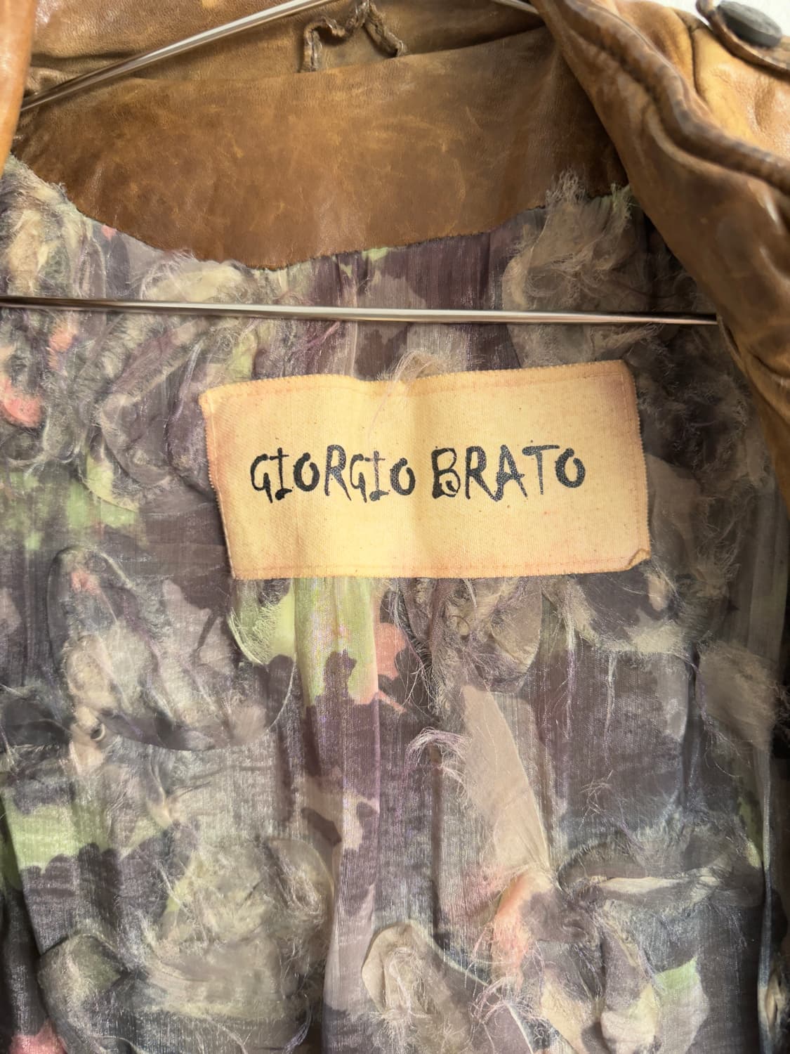 조르지오 브라토 슈링크레더 아티저널 레더 코트 상품이미지6