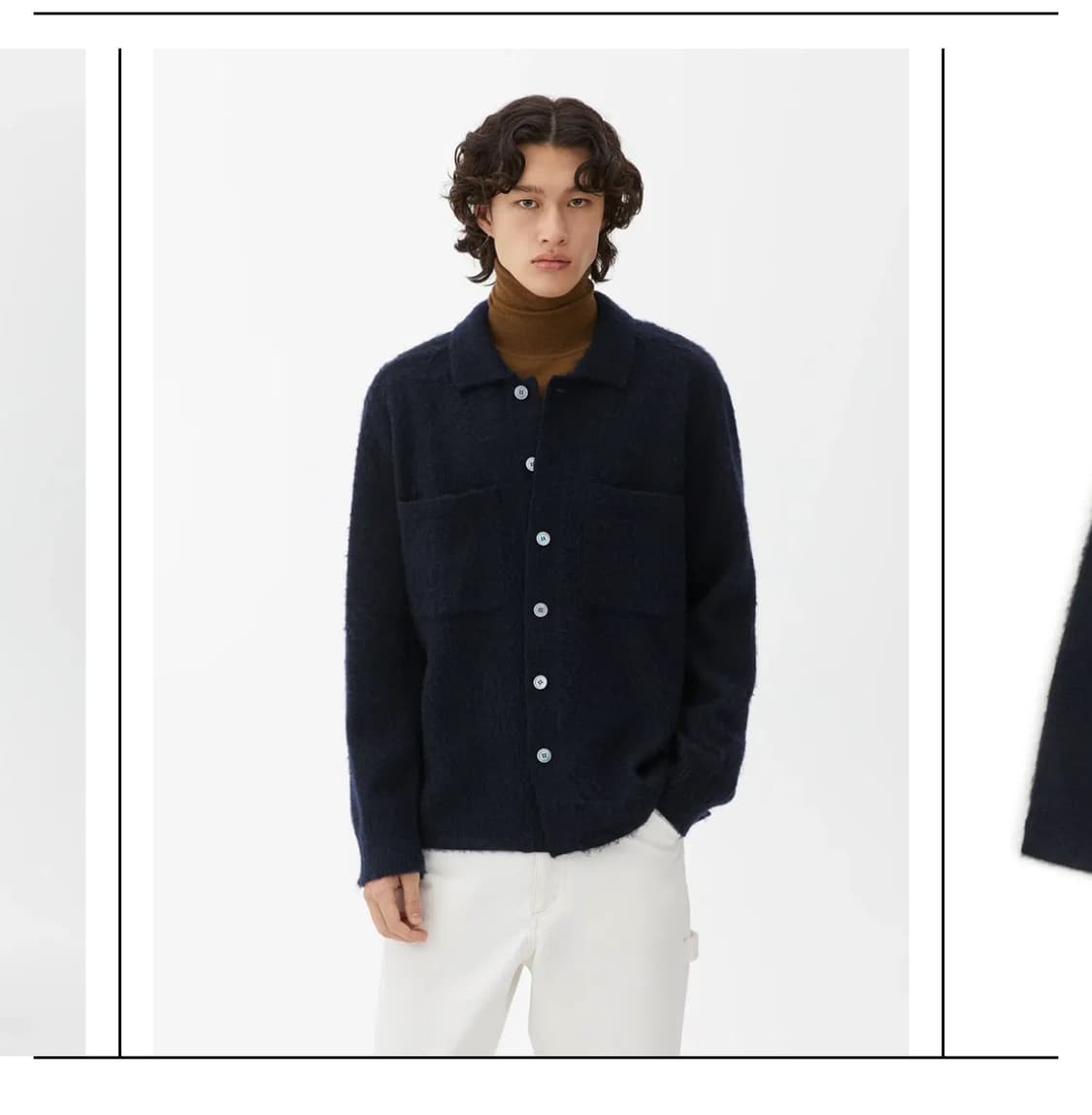 아르켓 울 셔츠 가디건 M 상품이미지3
