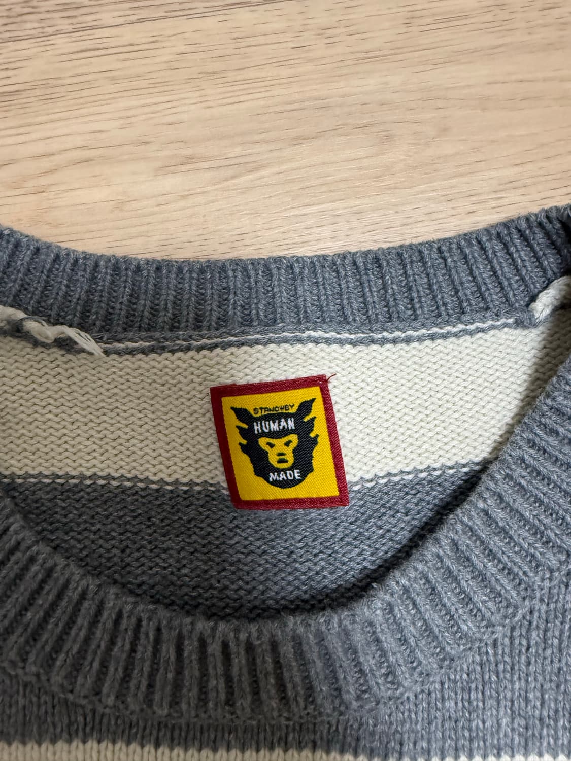 23SS 휴먼메이드 하트 스트라이프 니트 그레이 XXL 상품이미지7