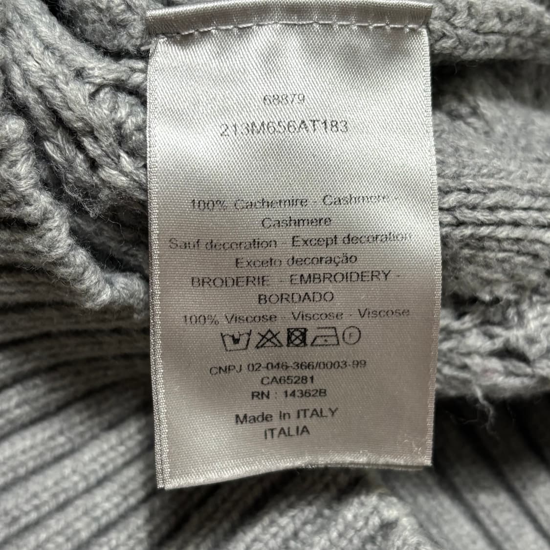 디올 캐시미어 케이블 목폴라 니트 상품이미지5