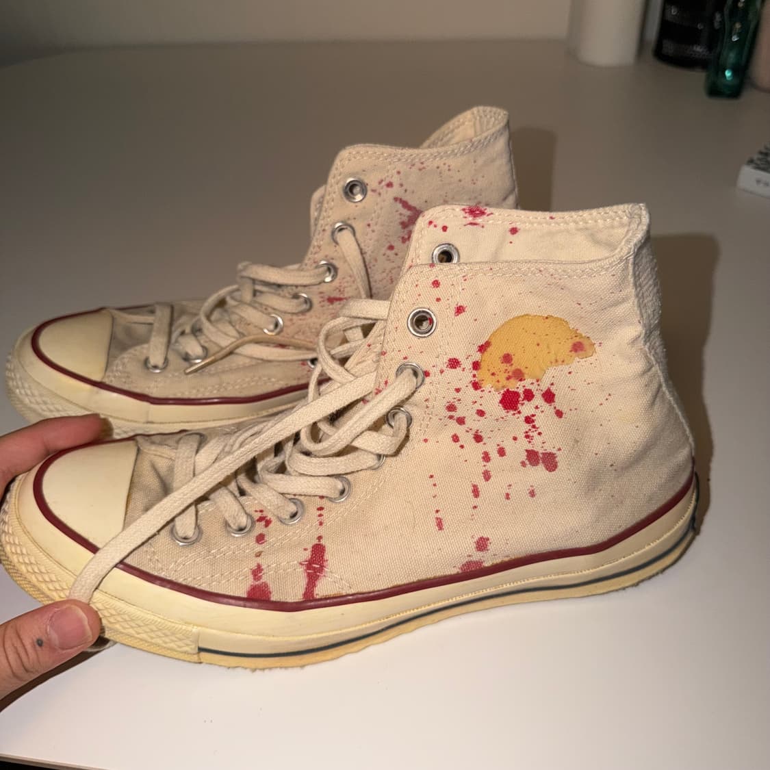 컨버스 척테일러 올스타 하이 페인트 스플래터 아이보리 260 상품이미지4