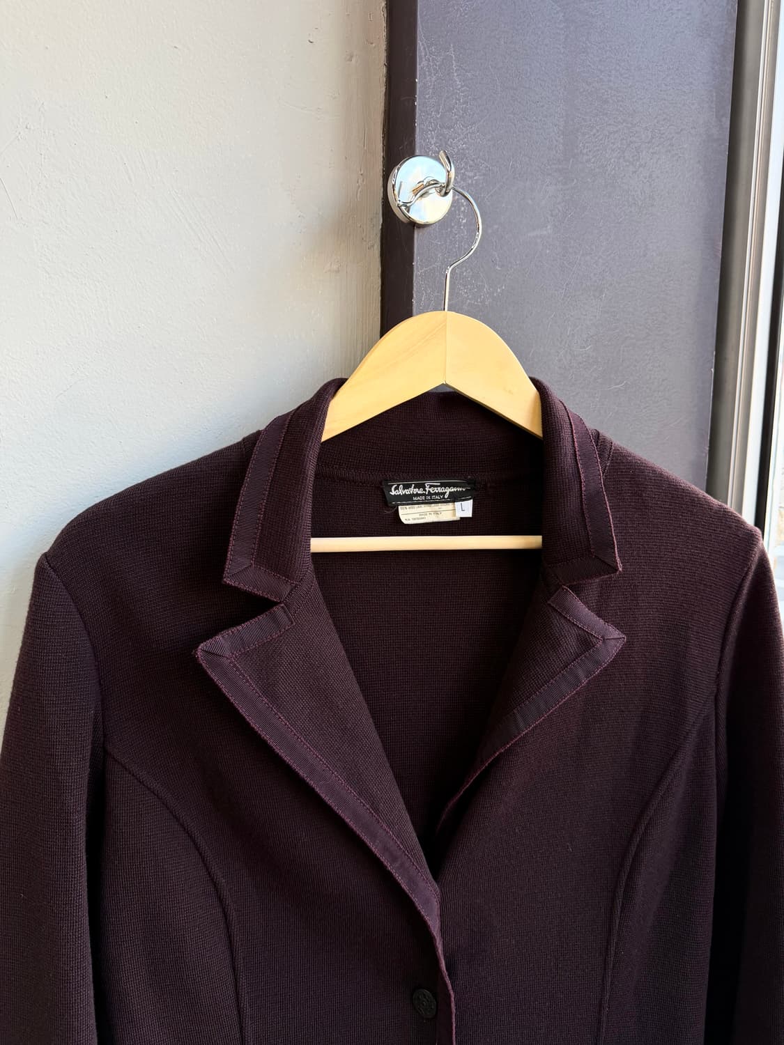 L/ 페라가모 버진울 롱 가디건 자켓 상품이미지3