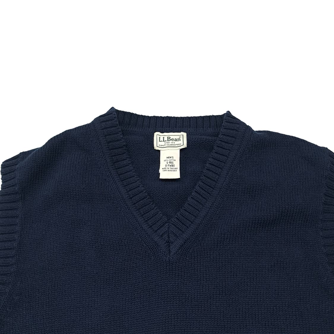 CL201 S 엘엘빈 코튼 그린스크립트라벨 네이비 니트 베스트 상품이미지2