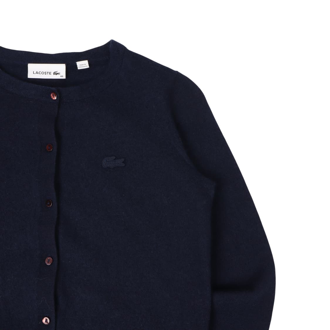 라코스테 네이비 울 라운드 버튼 가디건 상품이미지3