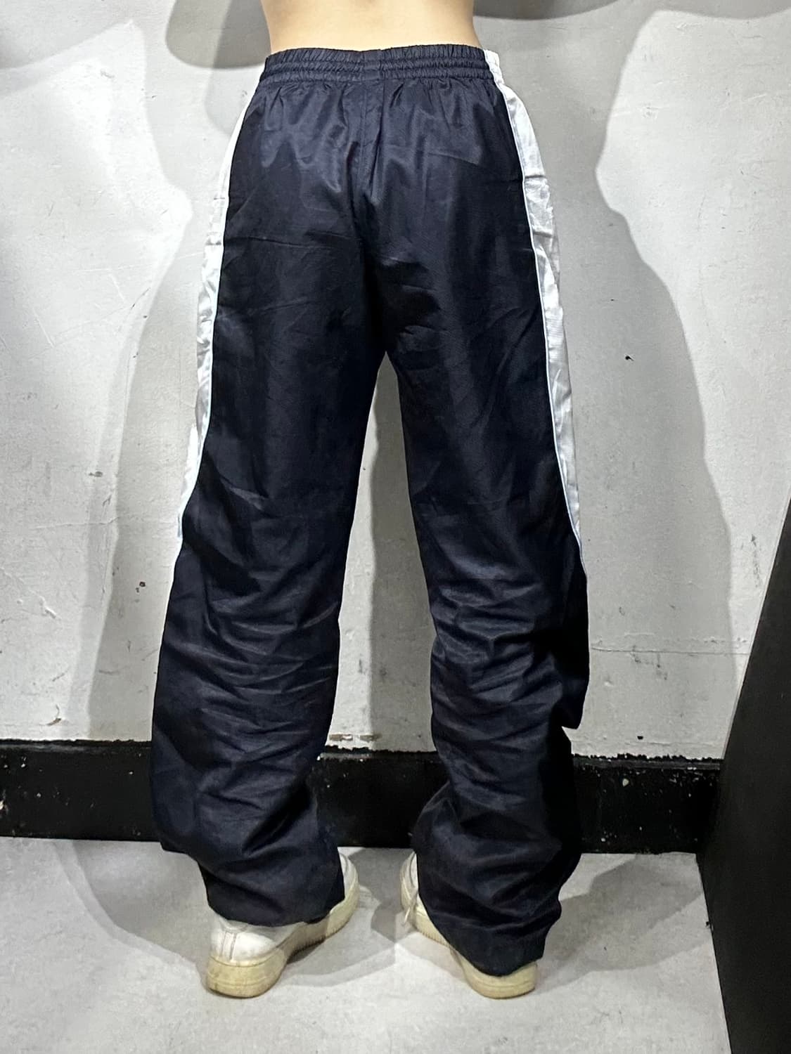  아디다스 네이비 화이트 사이드 라인 포인트 추리닝 바지 트랙 팬츠 L 상품이미지3