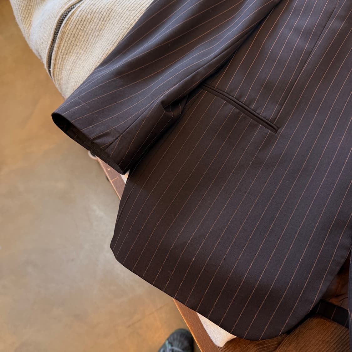 90S 휴고보스 USA 아인슈타인/시그니처 스트라이프 3버튼 블레이저 상품이미지2