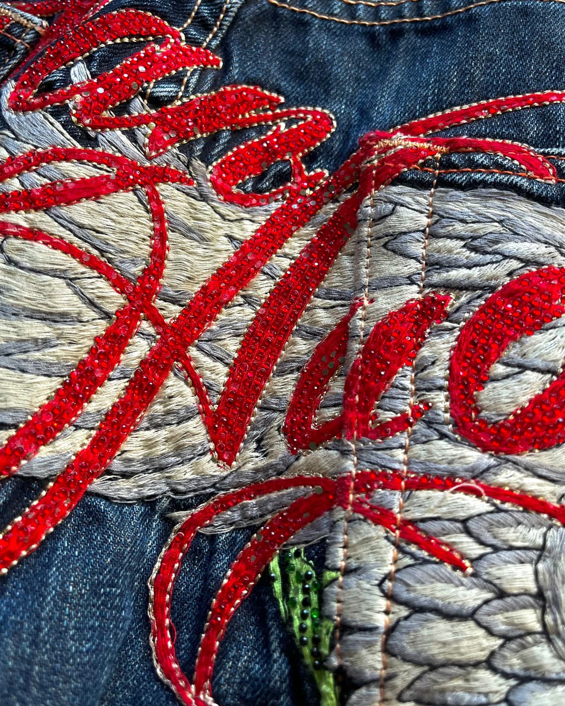 90s Christian Audigier Embroidery Denim 상품이미지10