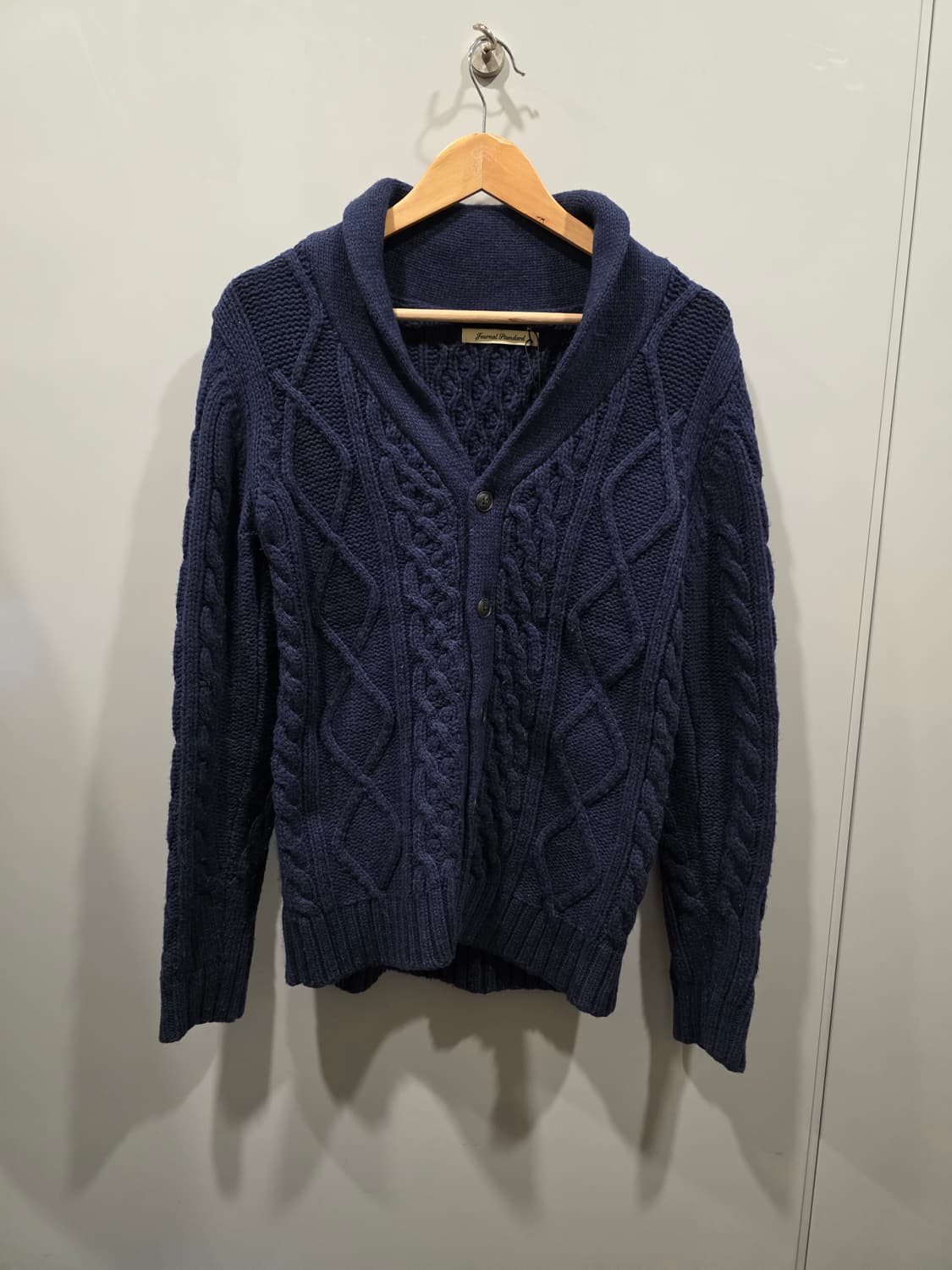 일본 저널스탠다드 숄칼라 케이블 가디건 상품이미지1