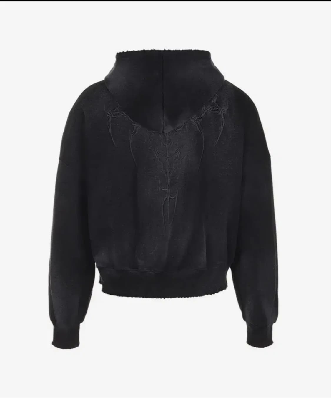 어나더유스 본 윙 집업 후디 크롭 아플리케 블랙 포그서비스 오피움 상품이미지3