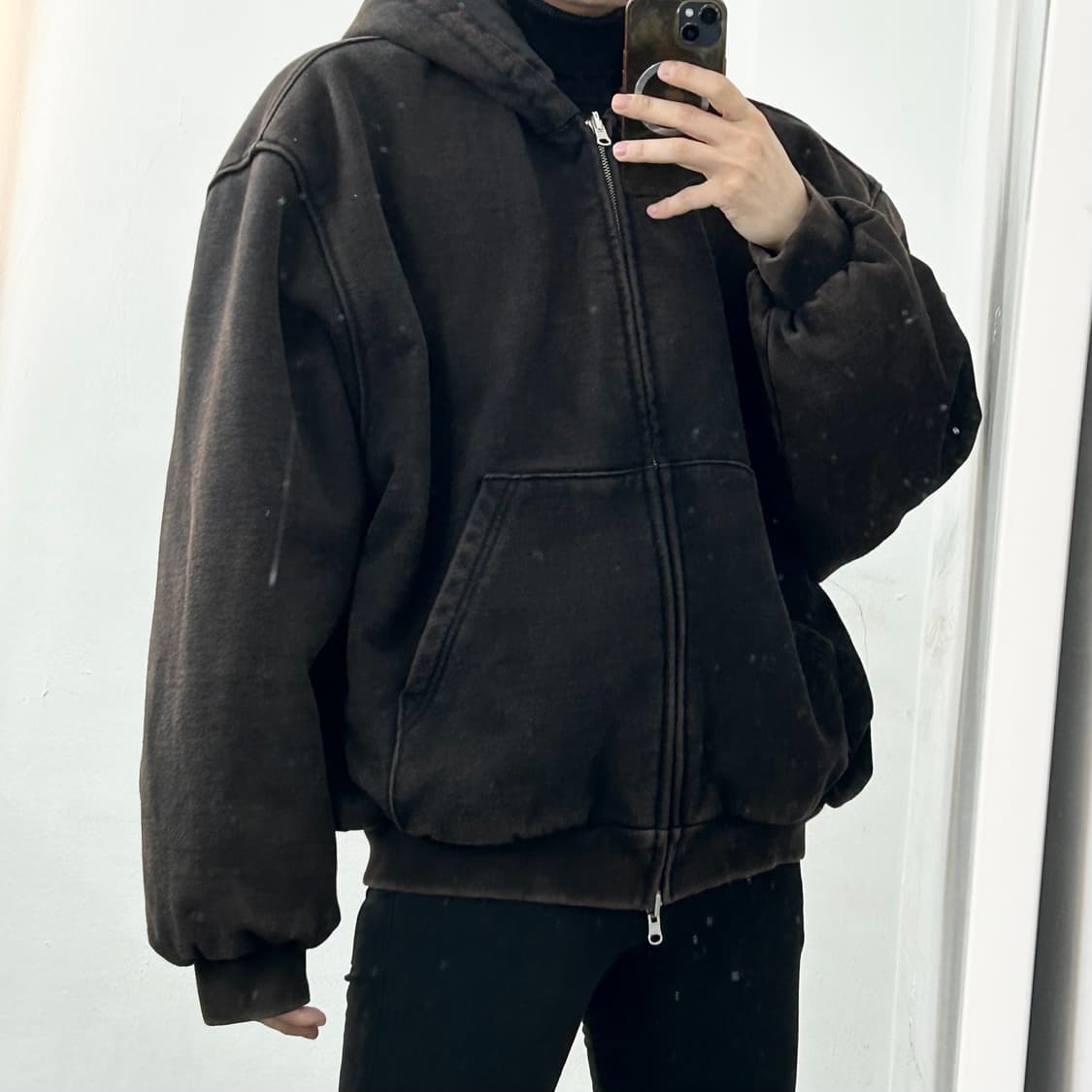 아워파스 PAS 018 리버시블 패딩 후드 집업 상품이미지5