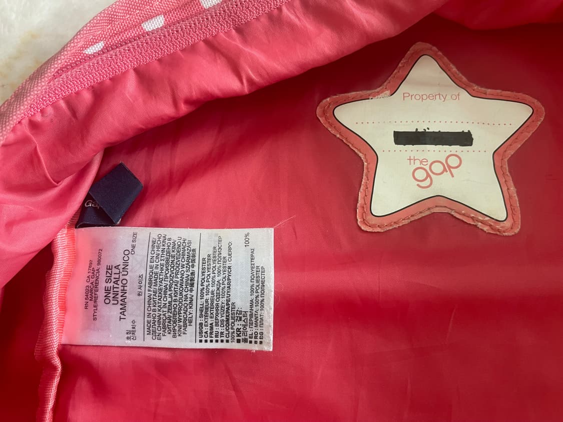 모리걸 빈티지 갭 gap 핑크 도트 백팩 💗🤍 상품이미지4