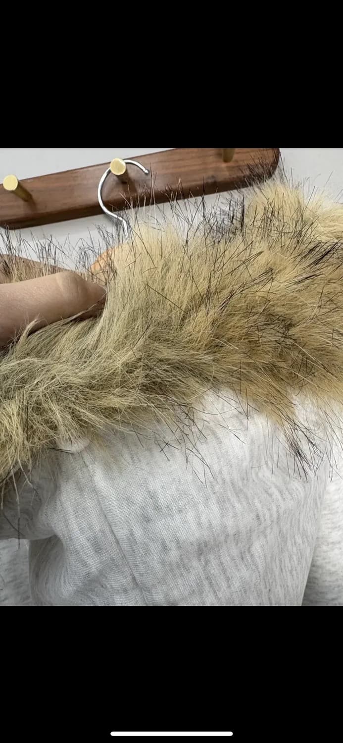 빈티지 레터링 퍼 후드집업 (퍼 탈부착 가능) H1571 상품이미지5