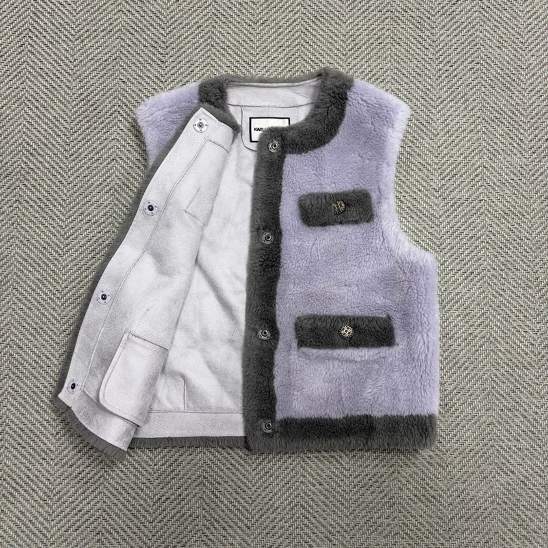 칼라거펠트 퍼 베스트 v1572 상품이미지3