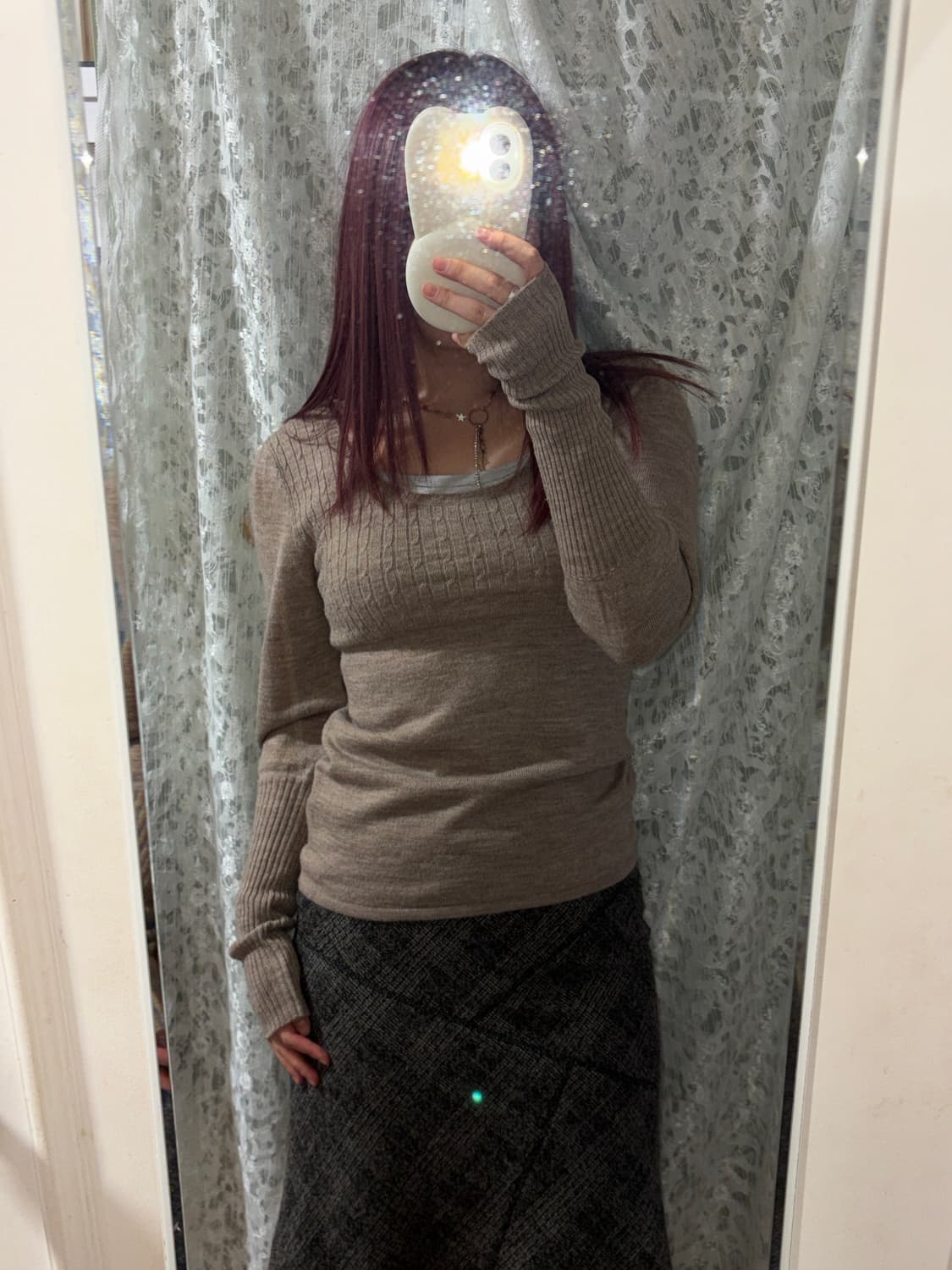 트위드 언 발 스커트 상품이미지4