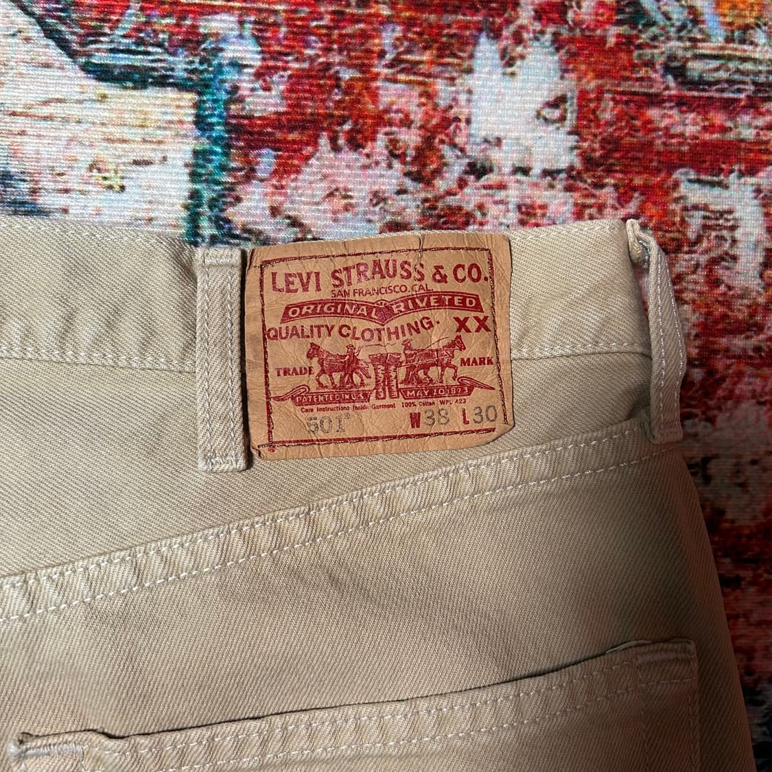 [34] 00s 리바이스 501 베이지 데님 팬츠 상품이미지7