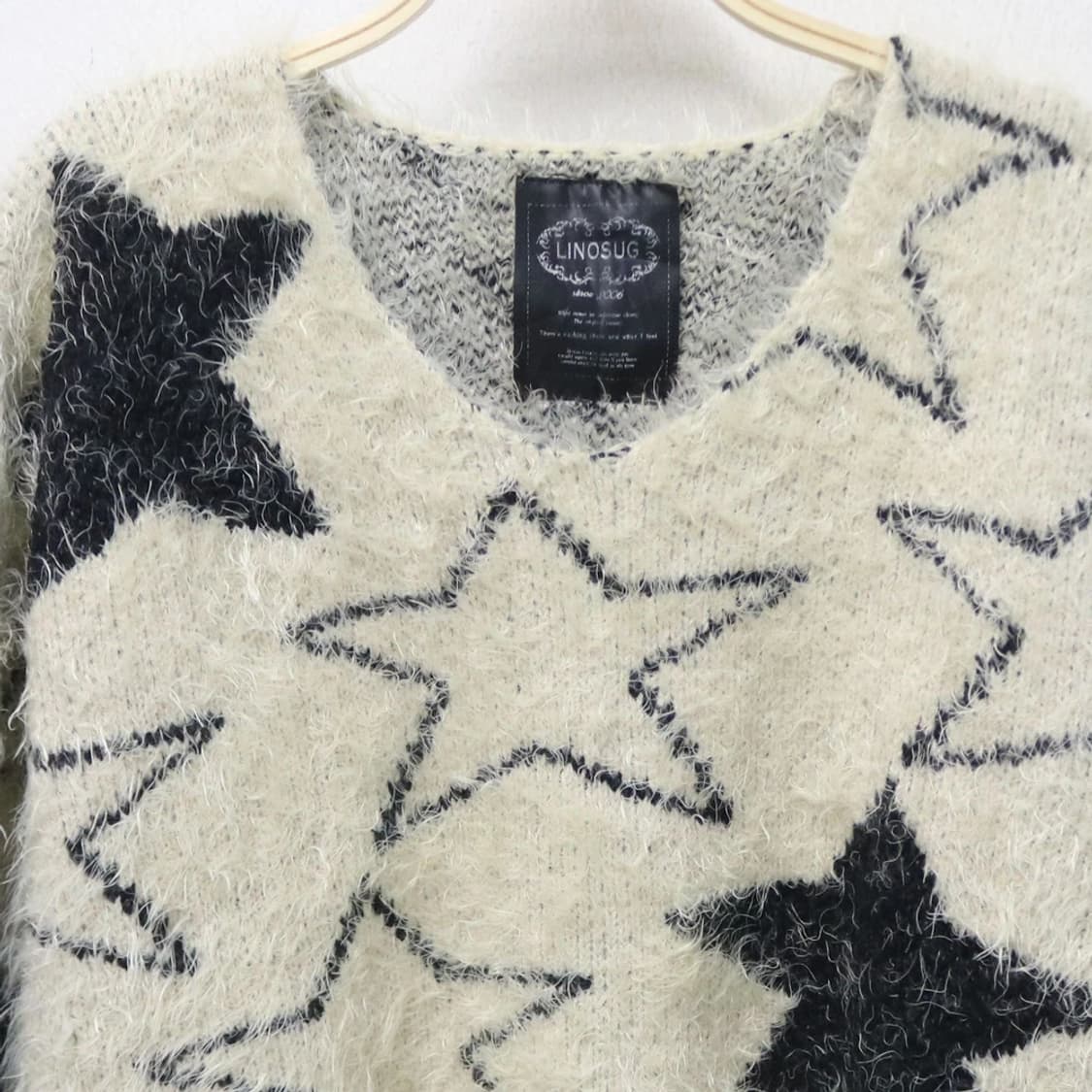 LINOSUG 별 패턴 브이넥 니트 61230 상품이미지5