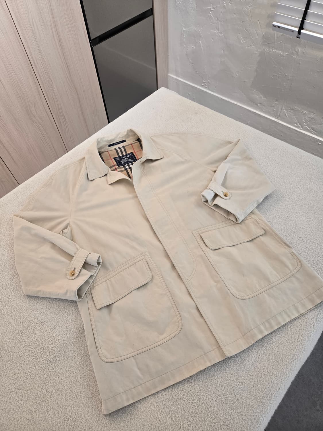 버버리 베이지 트렌치 하프코트 XL 상품이미지3