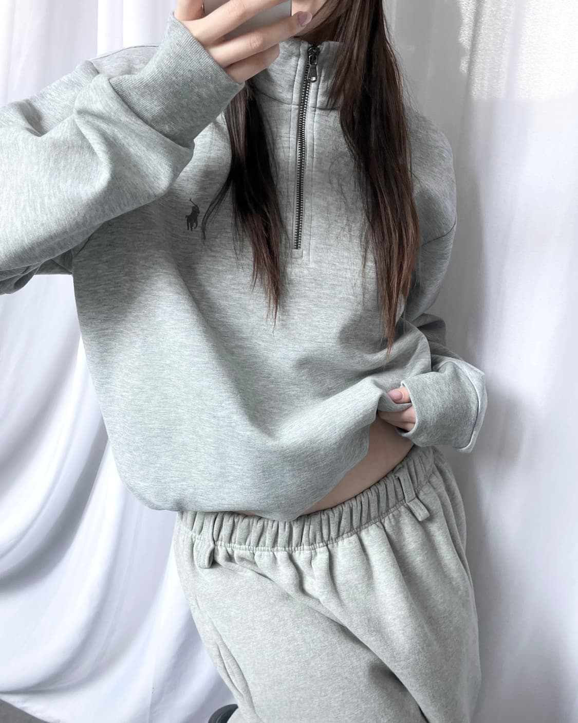 Polo 폴로 랄프로렌 신형 그레이 반집업 맨투맨 상품이미지8