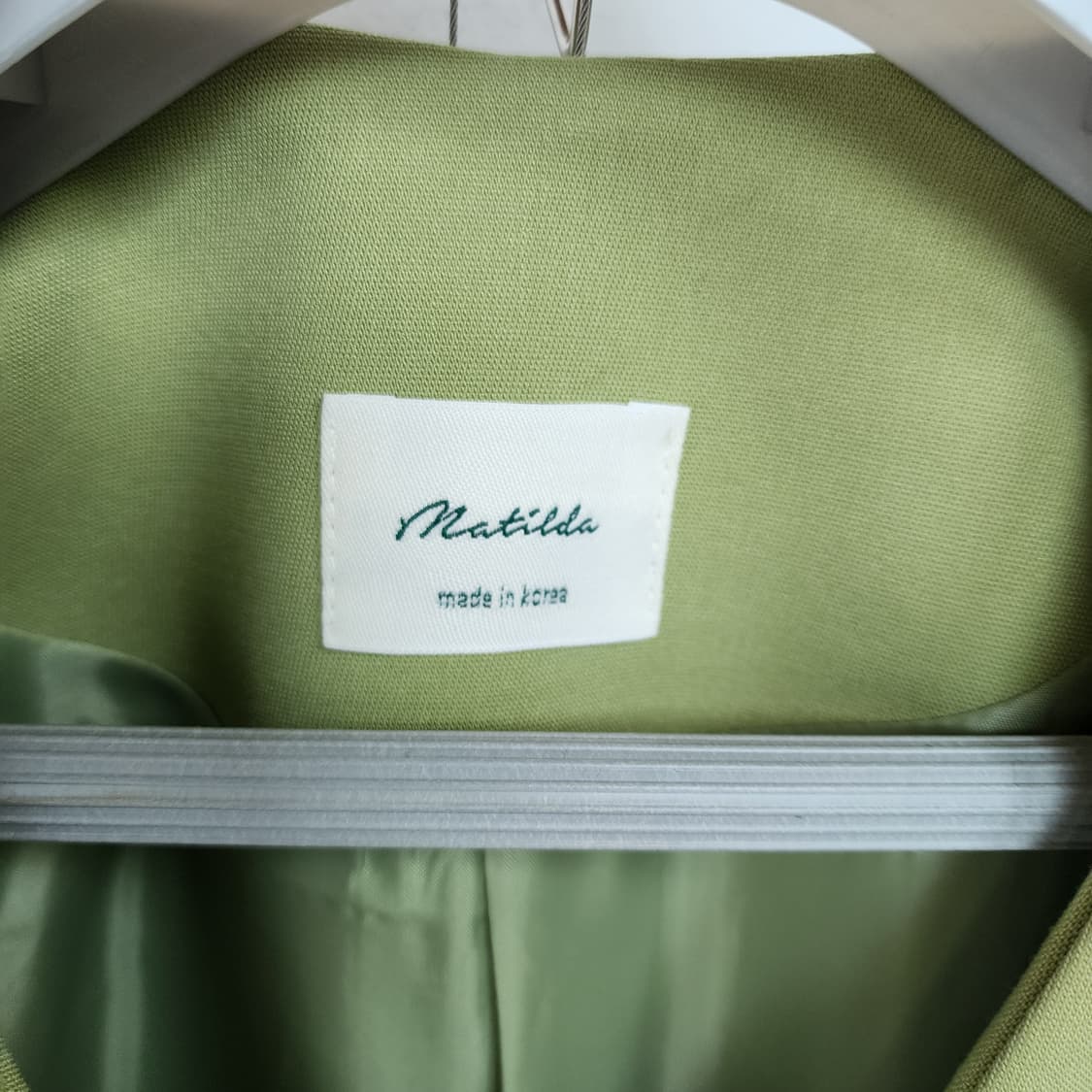 올리브 그린 브이넥 봄 자켓 상품이미지5