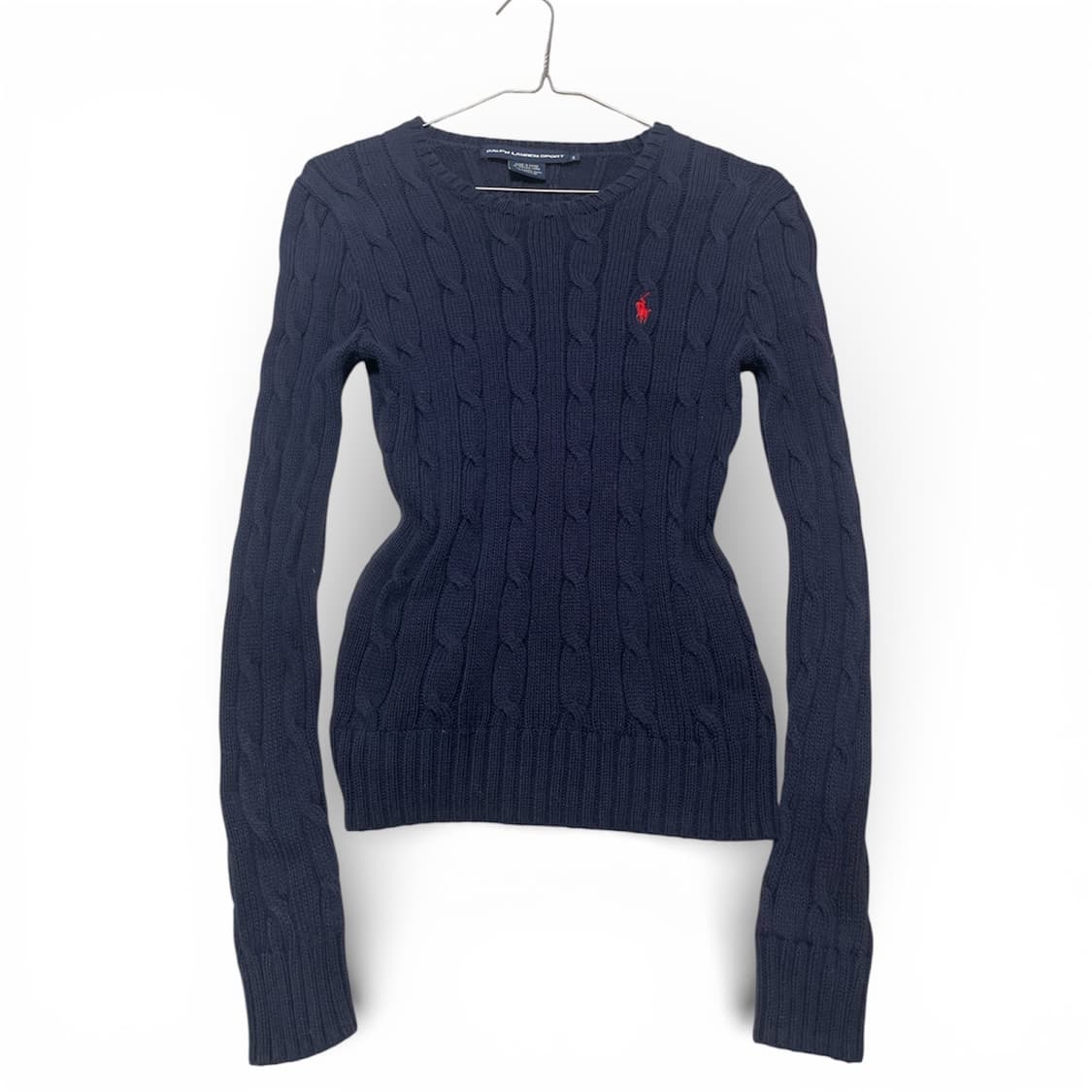 네이비케이블 레드포니 코튼니트(표기s) 상품이미지1