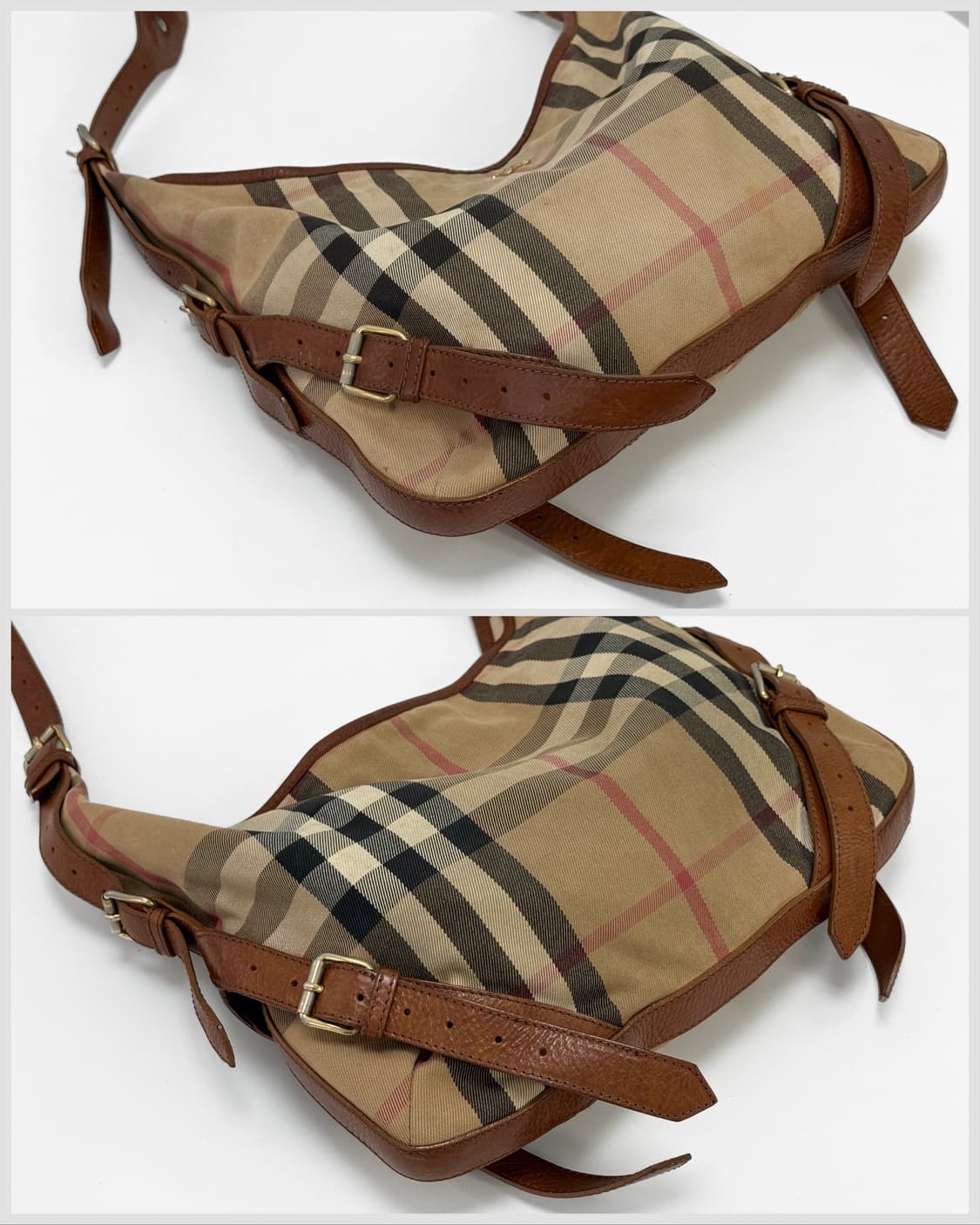 Burberry Canvas Leather Hobo Bag 상품이미지4