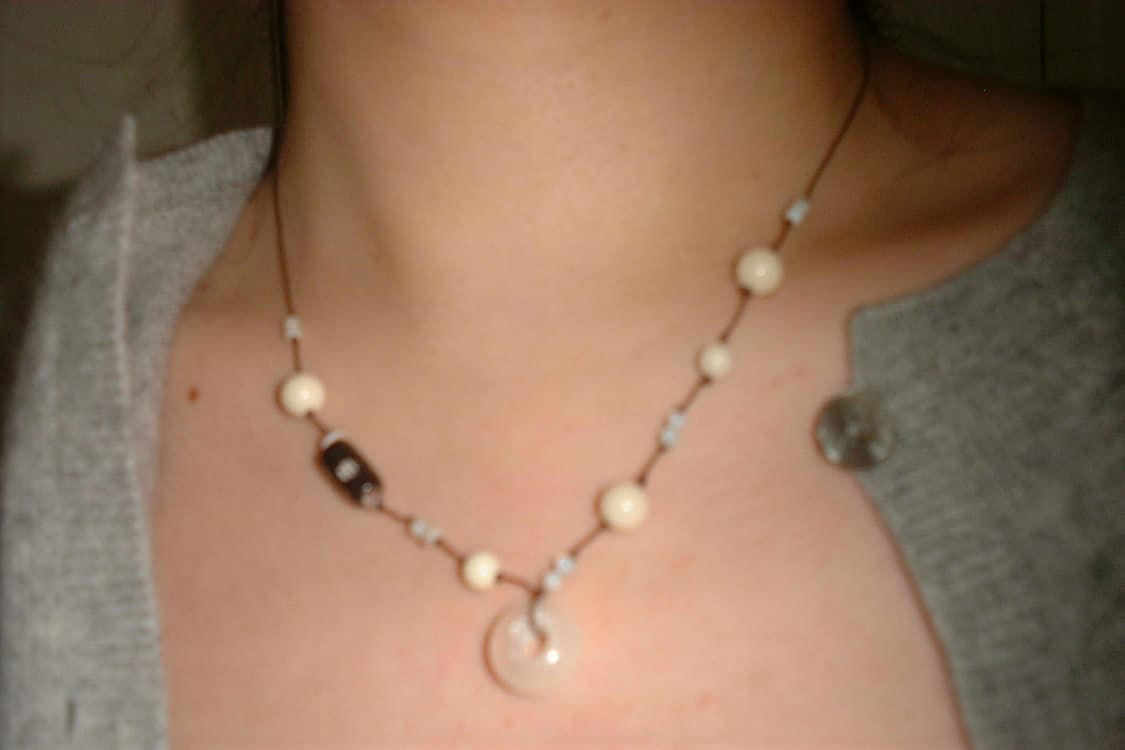 White ring necklace 화이트 링 비즈 목걸이 상품이미지2