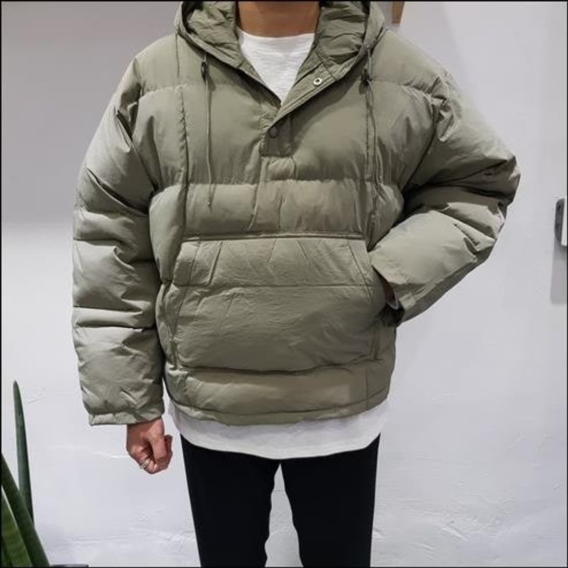 and.como 아노락 패딩 점퍼 카키 상품이미지1