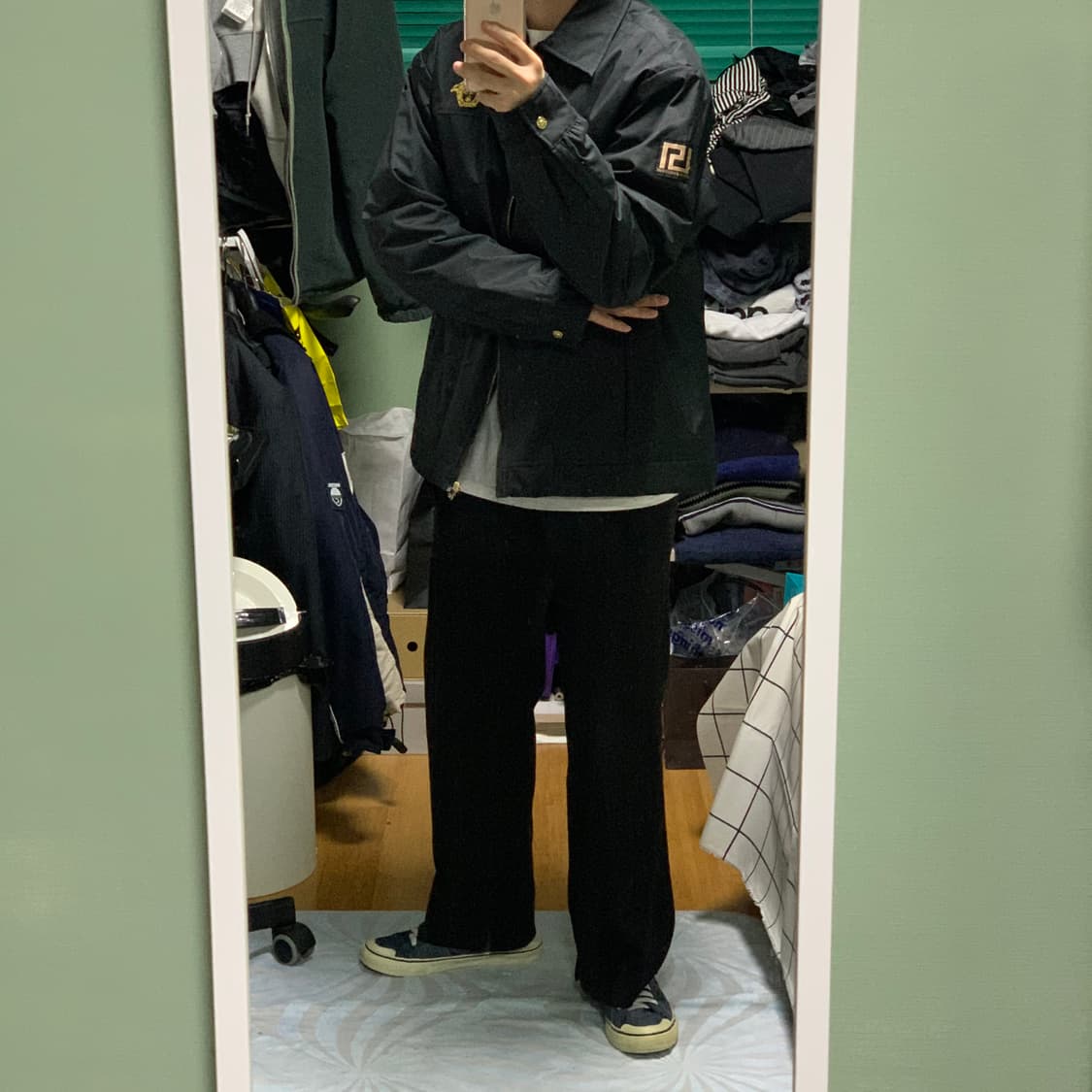 베르사체 미니로고 블루종자켓(정품) 상품이미지4