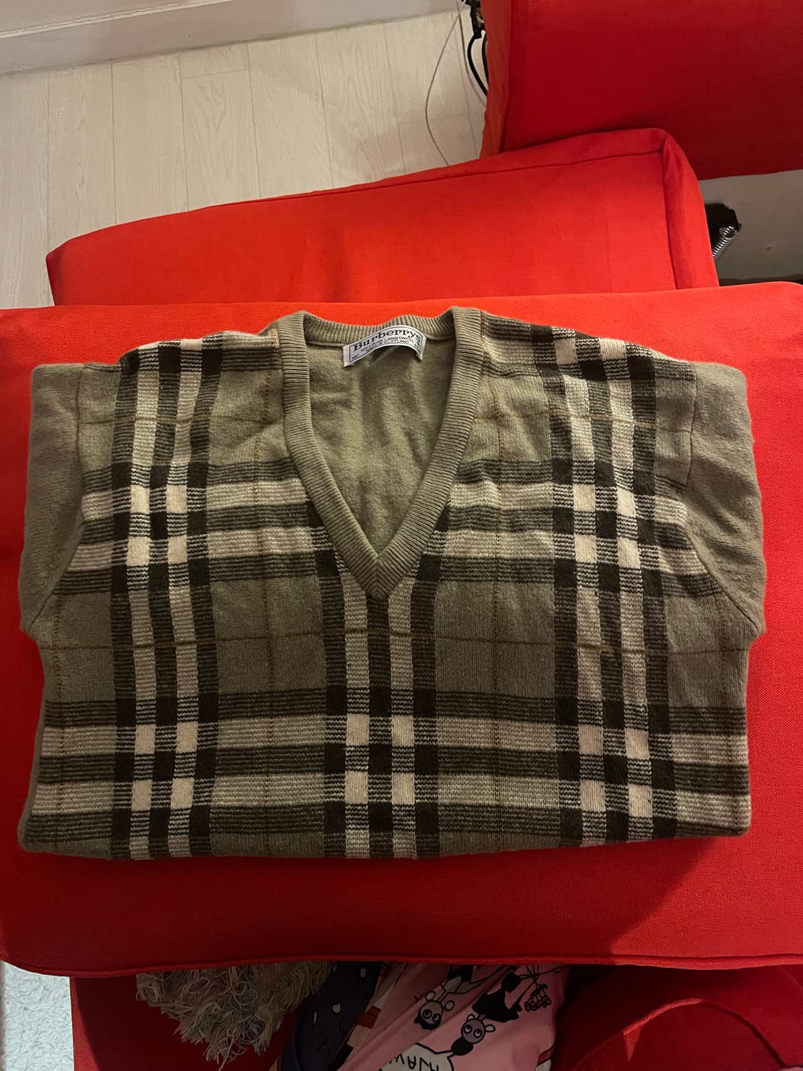 버버리 램스울 체크 니트 38 상품이미지2